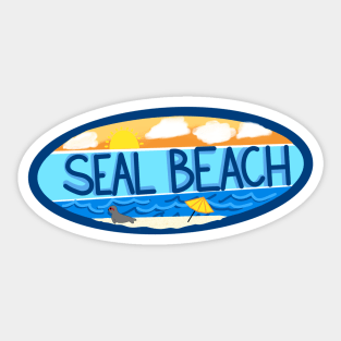 Surfboard Seal Beach, California Sticker